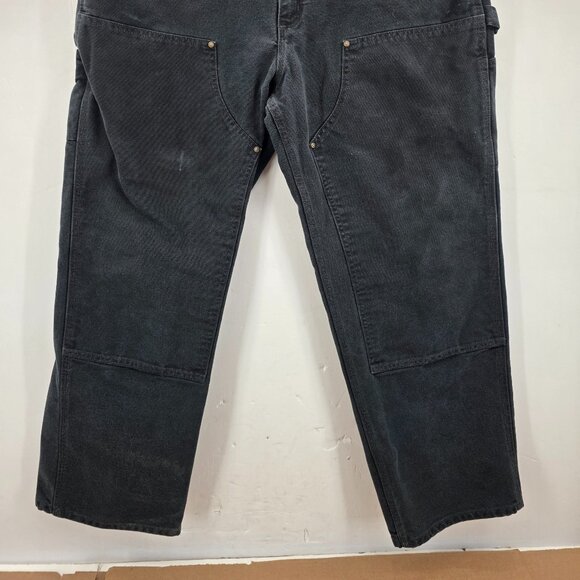 Vintage Carhartt Men's B136-BLK Black Double Knee Canvas Pants Men’s40 x30 Faded - Picture 13 of 14